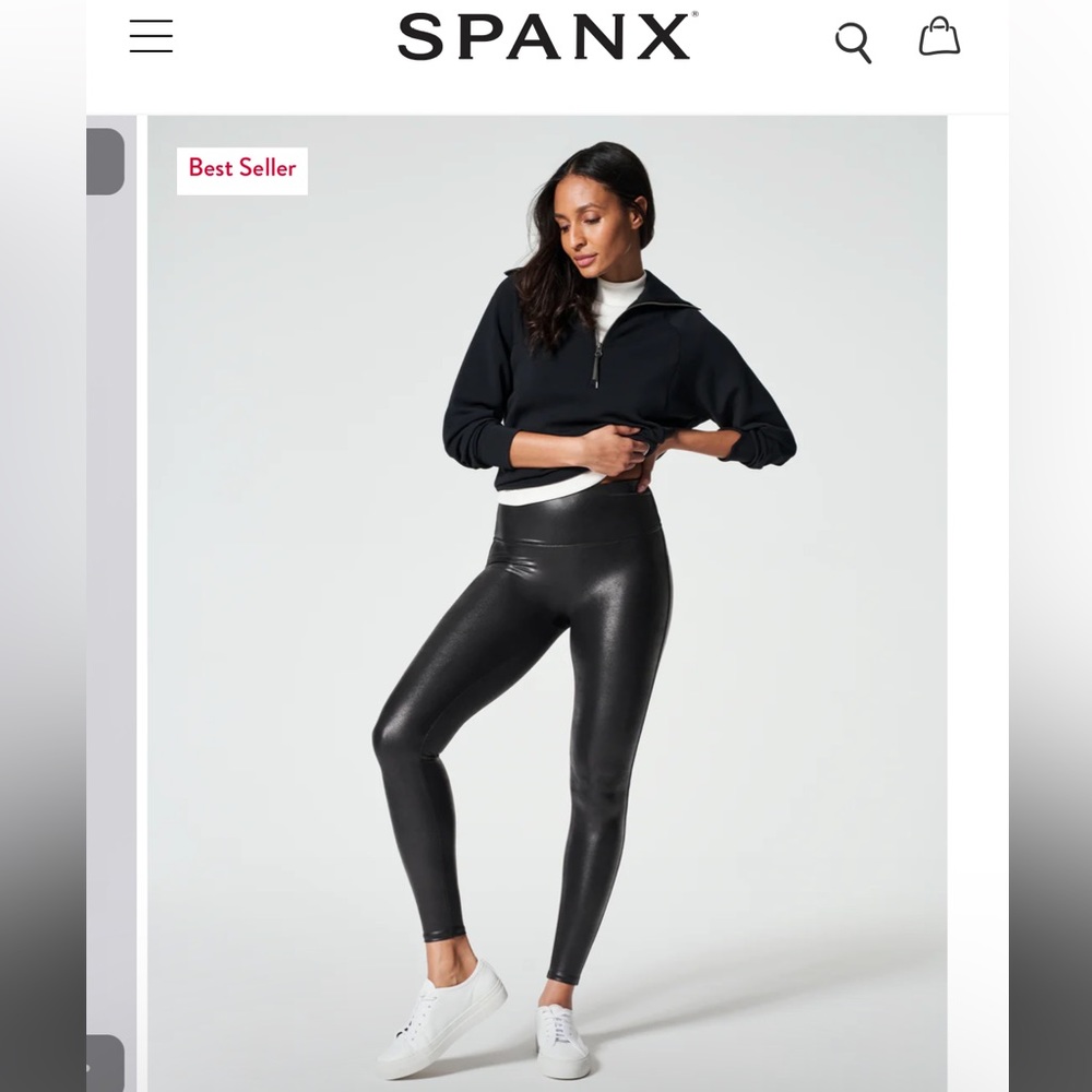 Spanx faux leather leggings size M